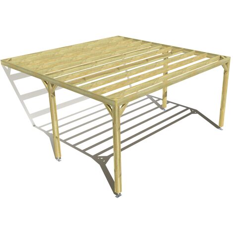 Pergola bois • 5m x 5m • adossée • sens largeur • livraison comprise