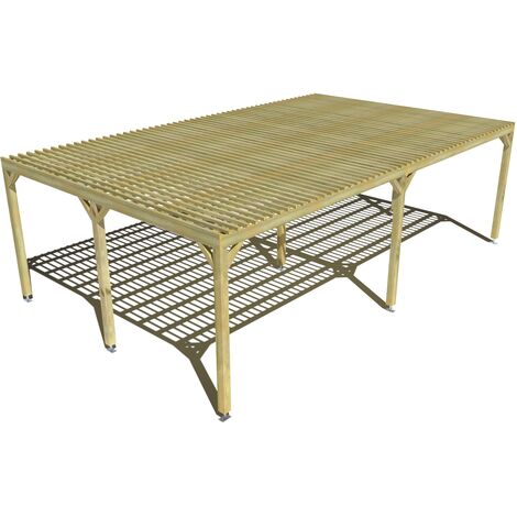 Pergola bois • 8m x 5m • indépendante • sens largeur • lattage bois • livraison comprise