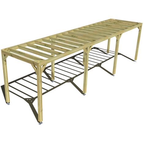 Pergola bois • 9m x 2m • indépendante • sens profondeur • livraison comprise