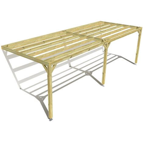 Pergola bois • 8m x 3m • adossée • sens largeur • livraison comprise