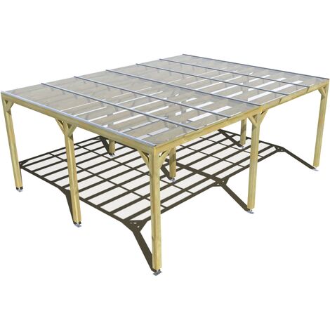Pergola bois • 6m x 5m • indépendante • sens largeur • couverture étanche transparente incluse • livraison comprise