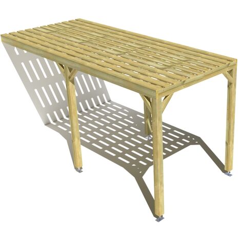 Pergola bois • 2m x 5m • adossée • sens largeur • platelage bois • livraison comprise