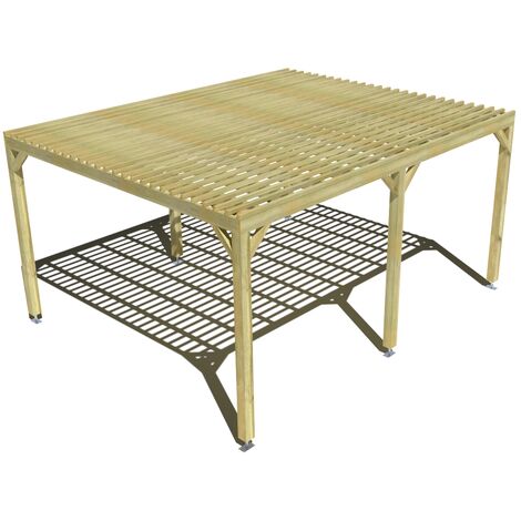 Pergola bois • 5m x 4m • indépendante • sens profondeur • lattage bois • livraison comprise