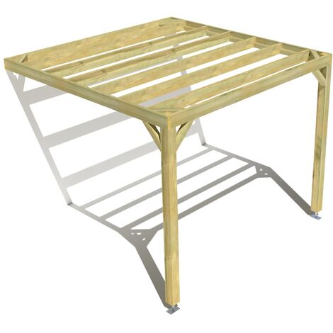 Pergola bois • 3m x 3m • adossée • sens largeur • livraison comprise