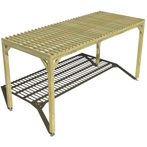 Pergola bois • 5m x 2m • indépendante • sens largeur • lattage bois • livraison comprise