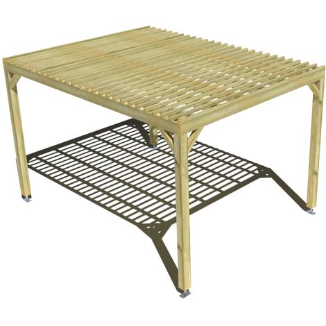Pergola bois • 3m x 4m • indépendante • sens profondeur • lattage bois • livraison comprise