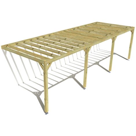 Pergola bois • 9m x 3m • adossée • sens profondeur • livraison comprise