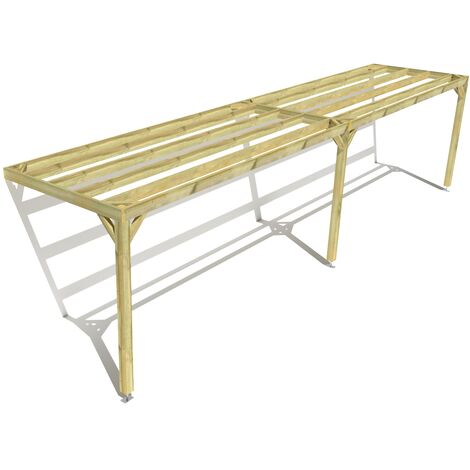 Pergola bois • 10m x 2m • adossée • sens largeur • livraison comprise