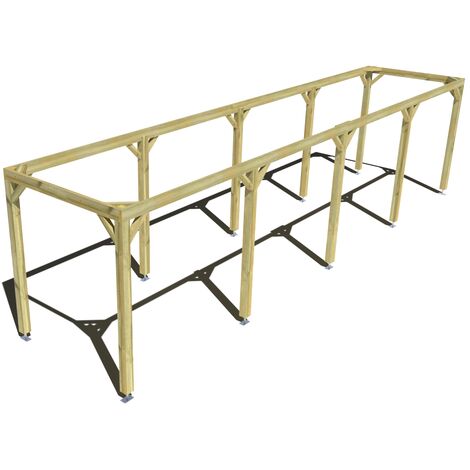 Pergola bois • 10m x 2m • indépendante • cadre simple • livraison comprise