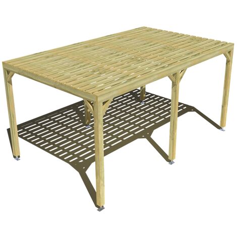 Pergola bois • 5m x 3m • indépendante • sens profondeur • platelage bois • livraison comprise