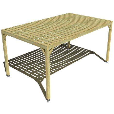 Pergola bois • 5m x 3m • indépendante • sens largeur • platelage bois • livraison comprise