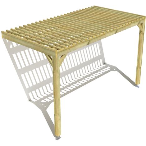 Pergola bois • 4m x 2m • adossée • sens largeur • lattage bois • livraison comprise