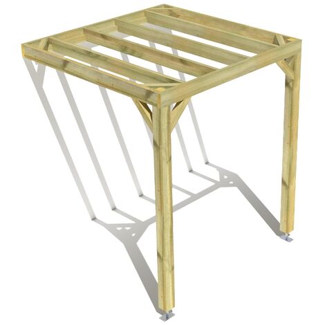 Pergola bois • 2m x 2m • adossée • sens profondeur • livraison comprise