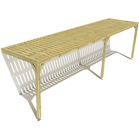 Pergola bois • 9m x 2m • adossée • sens largeur • platelage bois • livraison comprise