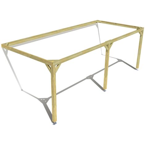 Pergola bois • 7m x 3m • adossée • cadre simple • livraison comprise