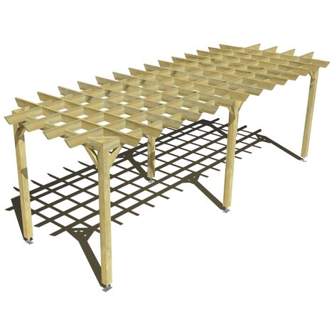 Pergola bois • 7m x 2m • indépendante • style retro • livraison comprise