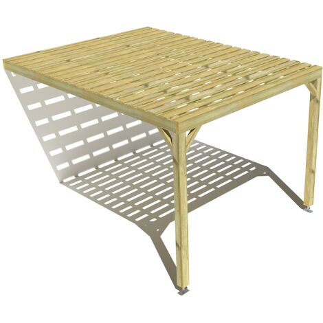 Pergola bois • 3m x 4m • adossée • sens profondeur • platelage bois • livraison comprise