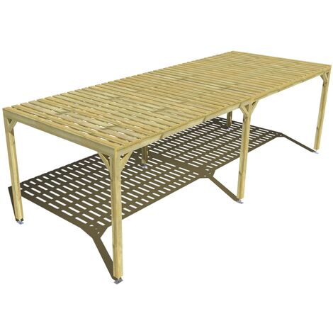 Pergola bois • 8m x 3m • indépendante • sens largeur • platelage bois • livraison comprise