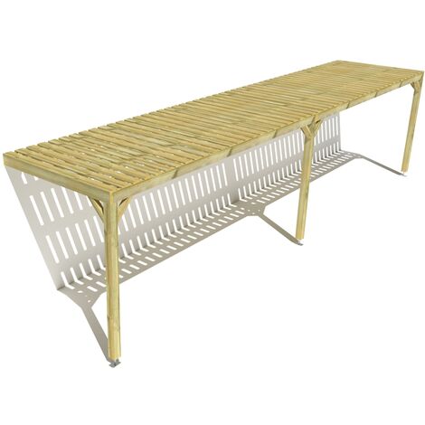 Pergola bois • 10m x 2m • adossée • sens largeur • platelage bois • livraison comprise