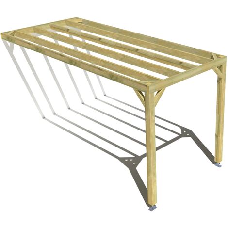 Pergola bois • 2m x 5m • adossée • sens profondeur • livraison comprise