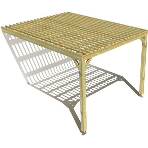 Pergola bois • 3m x 4m • adossée • sens largeur • lattage bois • livraison comprise