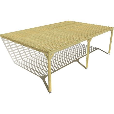 Pergola bois • 8m x 5m • adossée • sens profondeur • lattage bois • livraison comprise