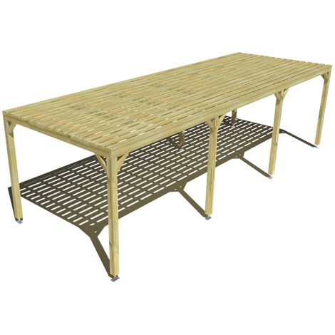 Pergola bois • 9m x 3m • indépendante • sens profondeur • platelage bois • livraison comprise