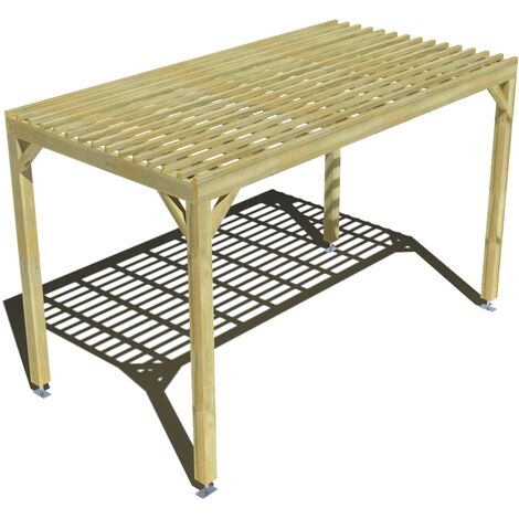 Pergola bois • 4m x 2m • indépendante • sens profondeur • lattage bois • livraison comprise