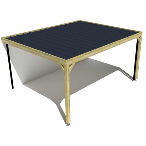 Carport bois • 5m x 4m • adossée • sens largeur • livraison comprise