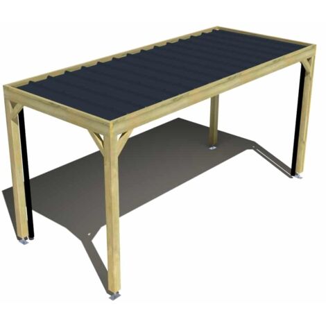 Carport bois • 5m x 2m • indépendante • sens largeur • livraison comprise