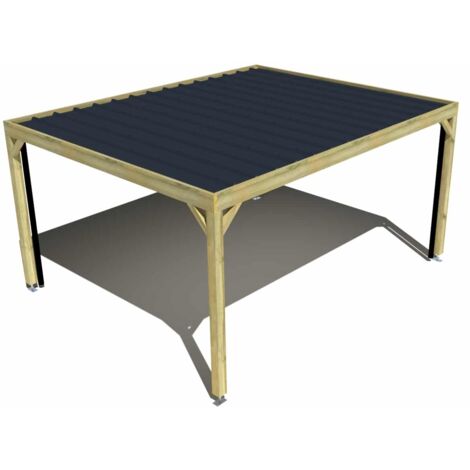 Carport bois • 5m x 4m • indépendante • sens largeur • livraison comprise