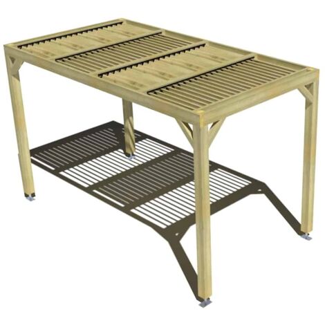 Pergola bois • 2m x 4m • indépendante • sens largeur • lames orientables bioclimatiques incluses • livraison comprise (1/3)