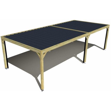 Carport bois • 9m x 4m • indépendante • sens largeur • livraison comprise