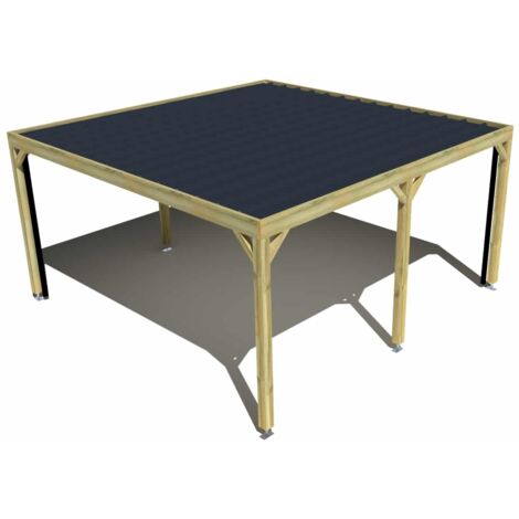 Carport bois • 5m x 5m • indépendante • sens profondeur • livraison comprise