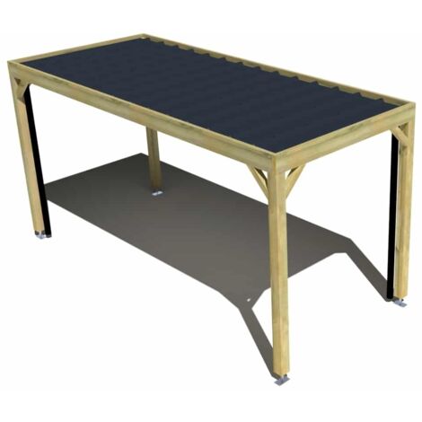 Carport bois • 2m x 5m • indépendante • sens profondeur • livraison comprise (1/3)