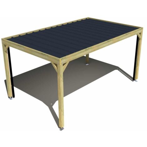 Carport bois • 5m x 3m • indépendante • sens largeur • livraison comprise