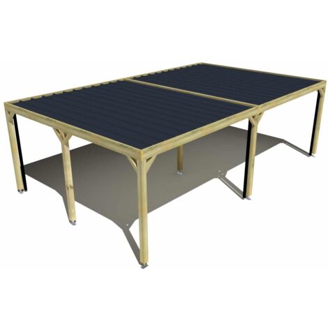 Carport bois • 8m x 5m • indépendante • sens largeur • livraison comprise