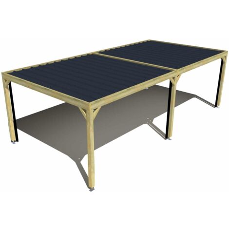 Carport bois • 8m x 4m • indépendante • sens largeur • livraison comprise