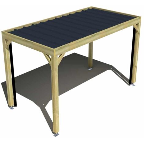 Carport bois • 4m x 2m • indépendante • sens largeur • livraison comprise