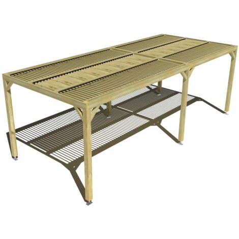 Pergola bois • 7m x 3m • indépendante • sens largeur • lames orientables bioclimatiques incluses • livraison comprise (1/3)
