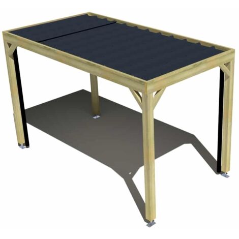Carport bois • 2m x 4m • indépendante • sens profondeur • livraison comprise