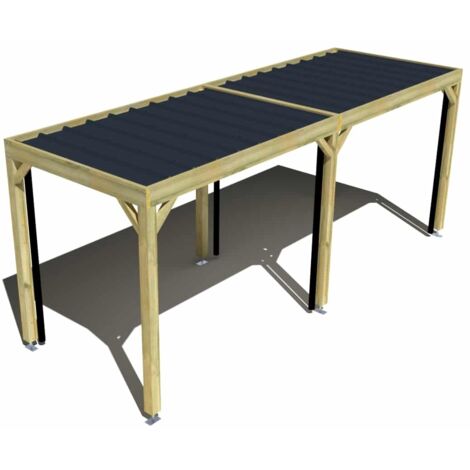Carport bois • 6m x 2m • indépendante • sens largeur • livraison comprise (1/3)