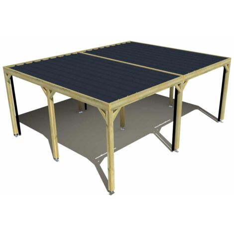 Carport bois • 6m x 5m • indépendante • sens largeur • livraison comprise
