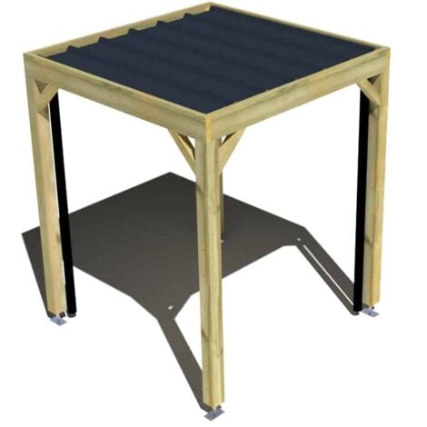 Carport bois • 2m x 2m • indépendante • sens largeur • livraison comprise (1/3)