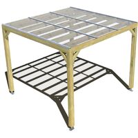 Pergola bois • 3m x 3m • indépendante • sens largeur • couverture étanche transparente incluse • livraison comprise