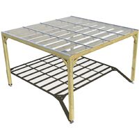 Pergola bois • 4m x 4m • indépendante • sens largeur • couverture étanche transparente incluse • livraison comprise