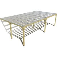 Pergola bois • 9m x 5m • adossée • sens largeur • couverture étanche transparente incluse • livraison comprise