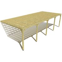 Pergola bois • 10m x 4m • adossée • sens profondeur • platelage bois • livraison comprise
