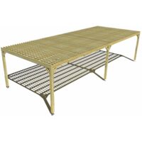 Pergola bois • 10m x 4m • indépendante • sens largeur • lattage bois • livraison comprise