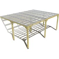 Pergola bois • 6m x 5m • adossée • sens largeur • couverture étanche transparente incluse • livraison comprise